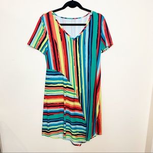 Soft Surroundings Striped T-Shirt Dress Size Small